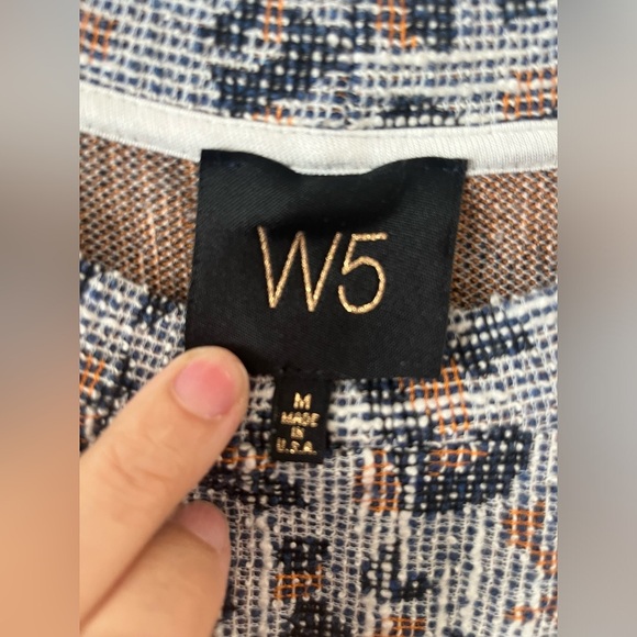 Anthropologie W5 Womens  Cary Top Size med Blue Tan Leopard Print Halter Fringe - Picture 3 of 4